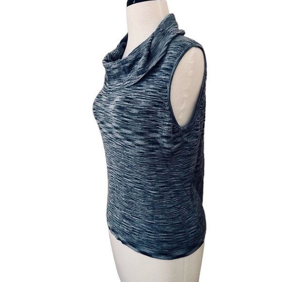 Liz Claiborne Collection Sleeveless Silk Cowl Neck Tank Top Gray Marled Size L - Picture 4 of 7